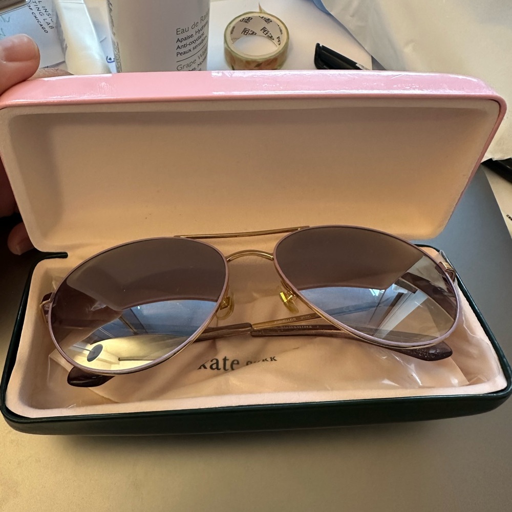 Kate Spade Gold Pink Aviator Sunglasses